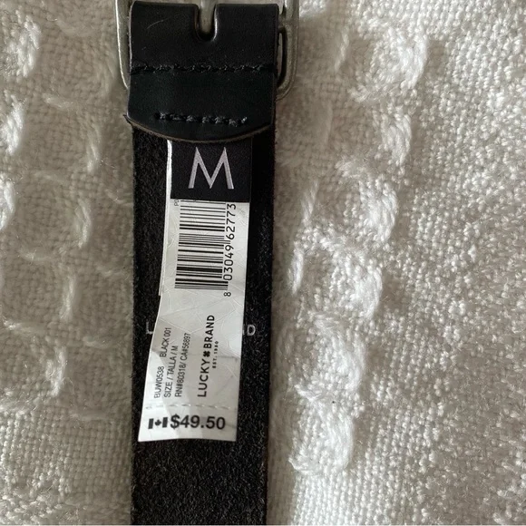 Lucky Brand 100% Leather Belt Men's Women's Handcrafted in the USA Black Size M - Picture 2 of 4